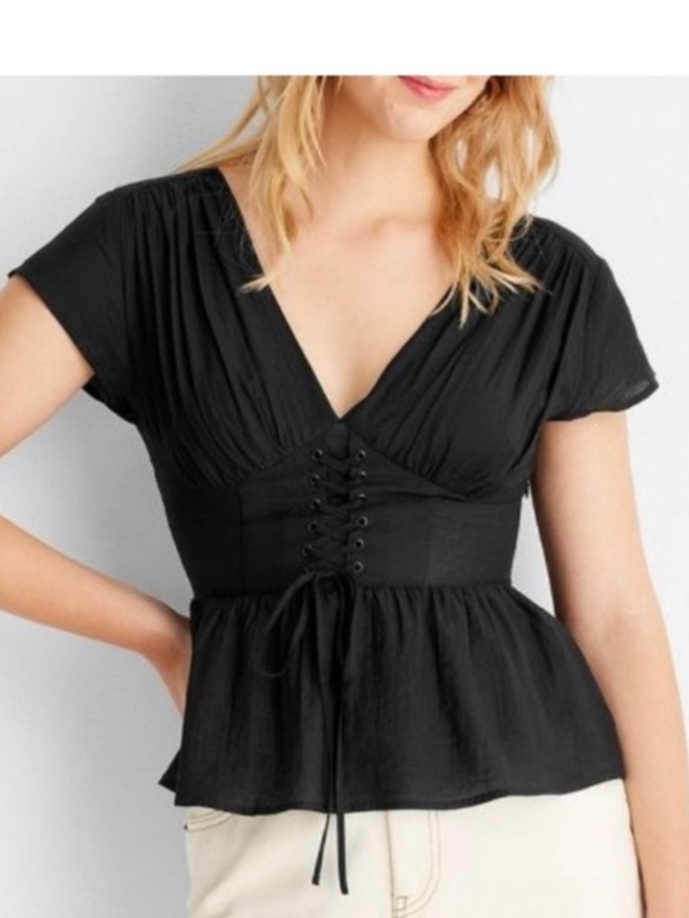 Future Collective Corset Peplum Blouse